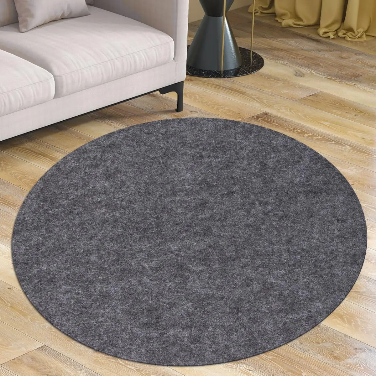Waterproof Rug Pad Round 1/4 Thick Waterproof Non-Slip Rug Pad, Pad for Hardwood Floors, Rug Pads for All Floors and Finishes, Keeps Carpets in Place Soft and Safe(3FT)