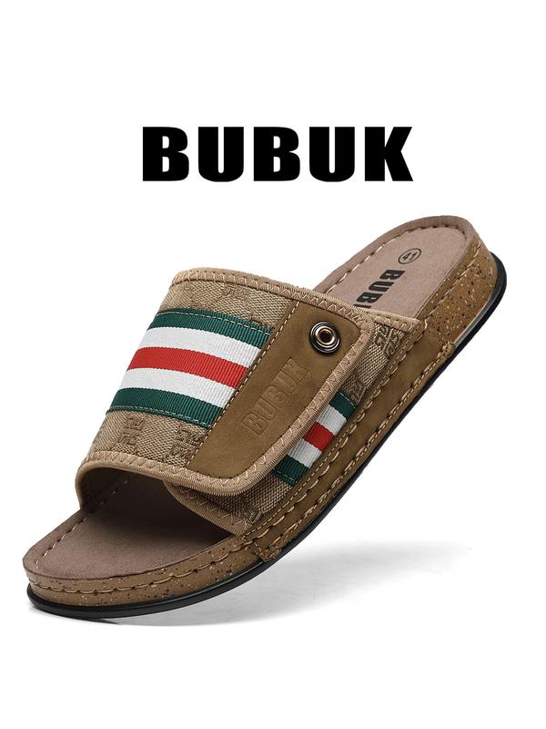 BUBUK Men's Outdoor Walking Beach Hiking Travel Shoes, Soft Sole Slip-On Sandals for All Seasons, Comfortable Open Toe Design