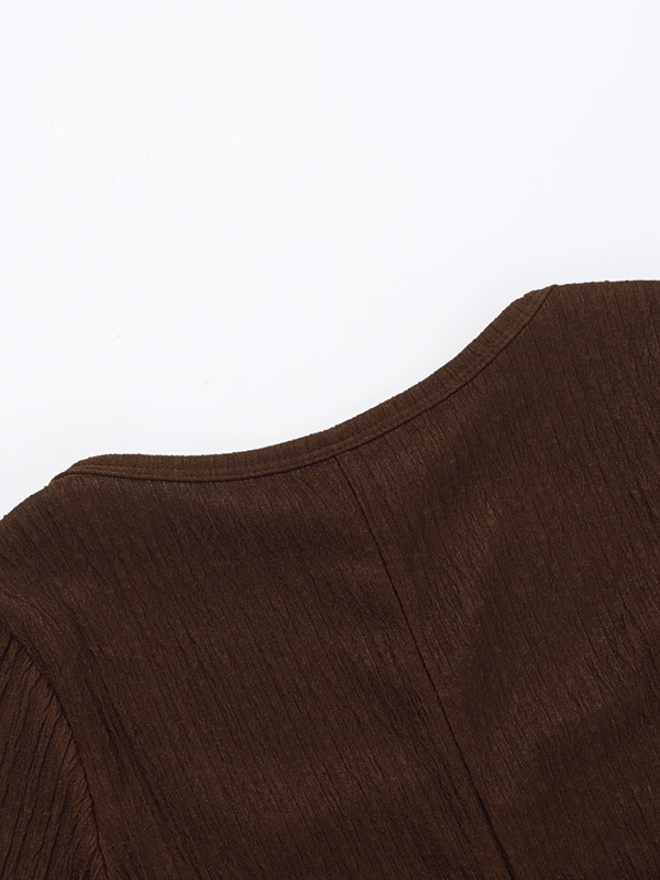 Women's Plain Lace Up Flounce Sleeve Dress, Elegant Square Neck Long Sleeve A Line Dress for Spring & Fall, Women's Clothing for Daily Wear