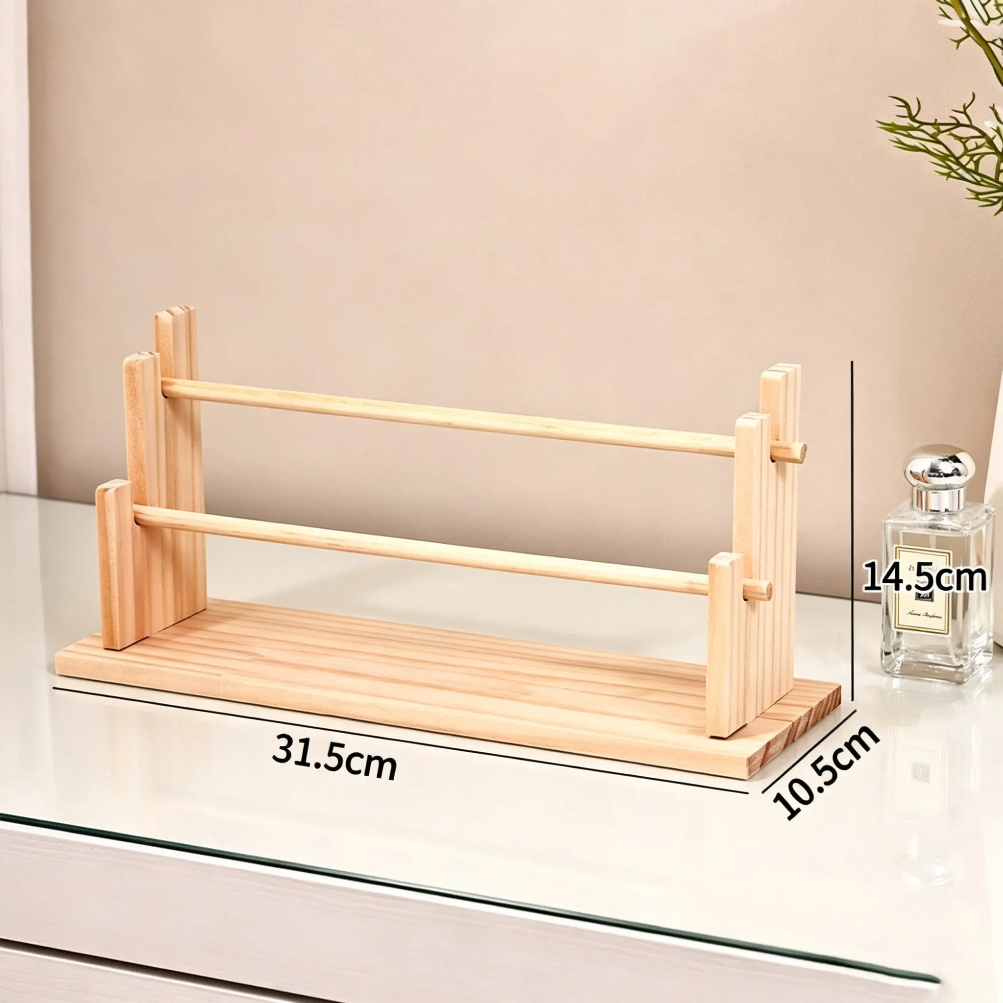 Wooden Jewelry Storage Rack, Multi-Layer Jewelry Display Stand, Adjustable Organizer for Necklaces and Bracelets, Home Jewelry Organizer