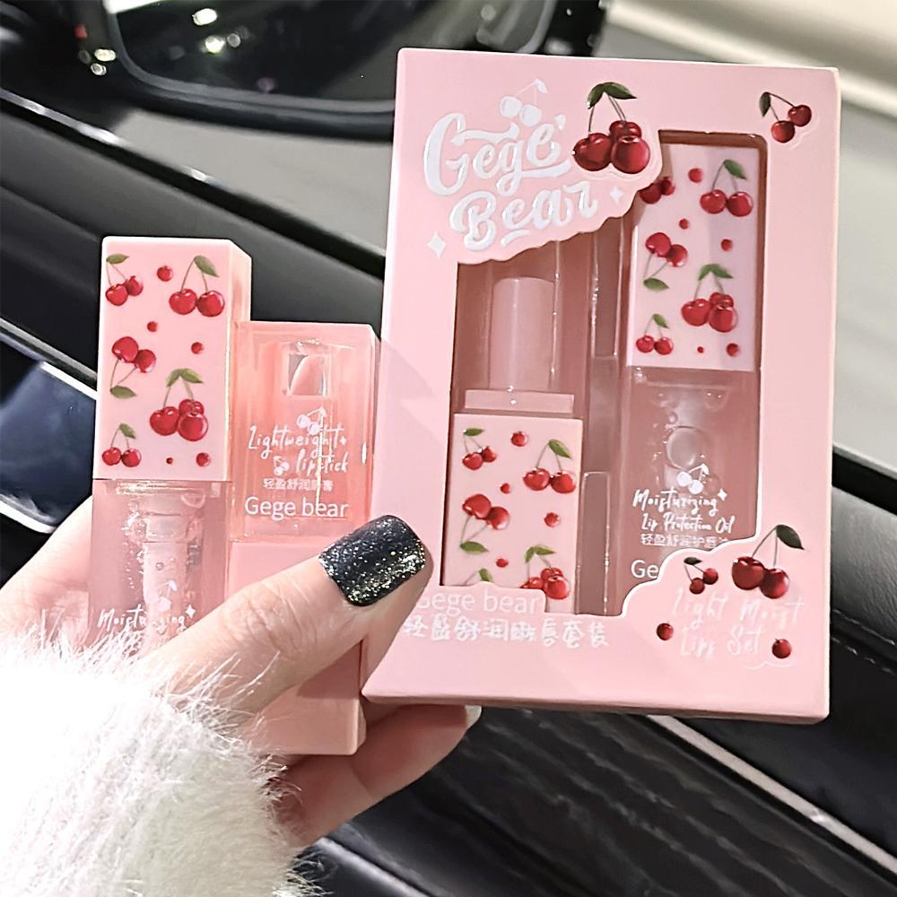 Moisturizing Lip Balm & Lip Oil, 2 Counts/set Hydrating Glossy Lip Glaze Stick, Plumping Lip Oil Lipstick for All Occasions Makeup, Girls and Women