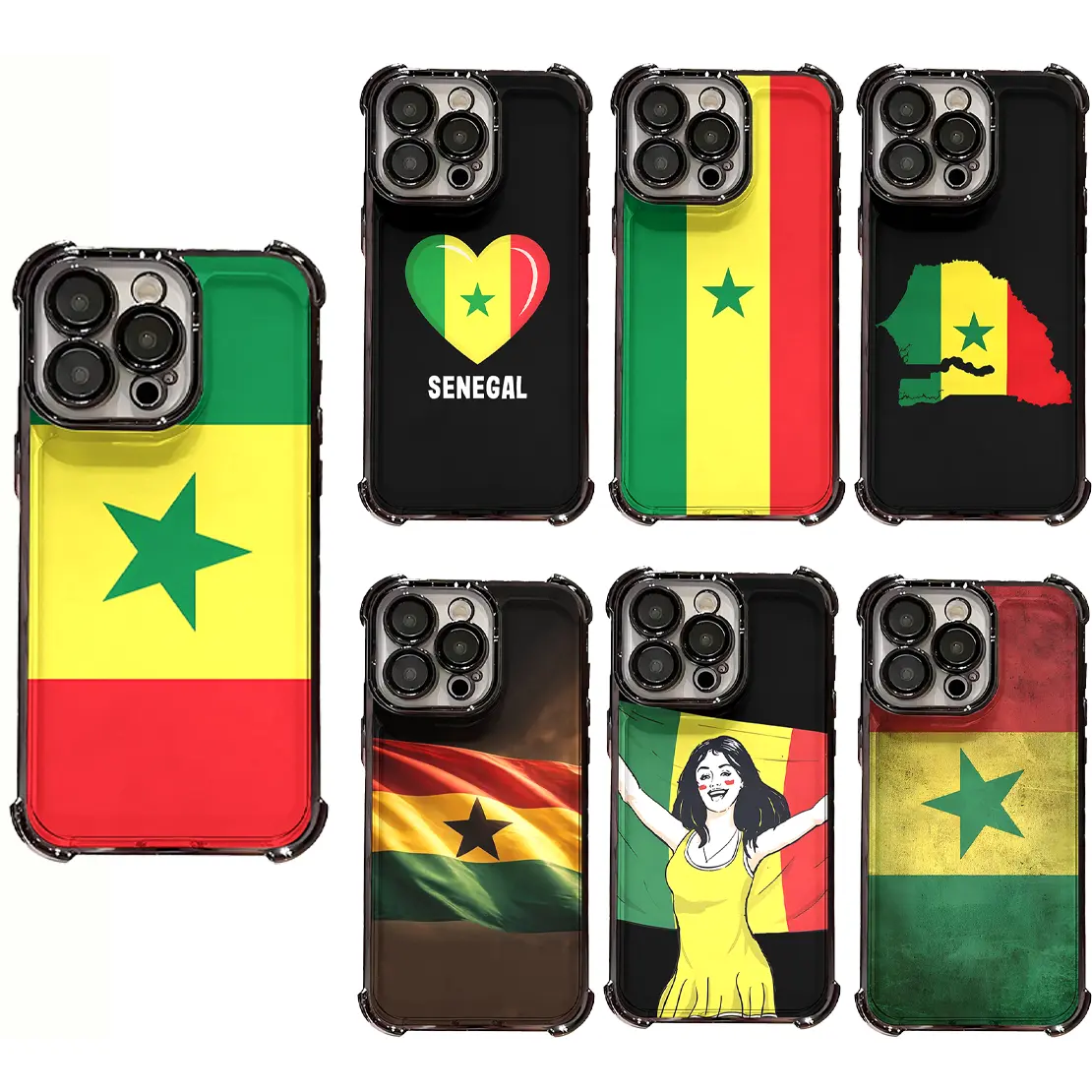 Senegal flag phone case Phone Cases for iPhone 17 Air 16 Pro Max 15 14 Plus 13 12 11 perfect for gifting or birthdays.