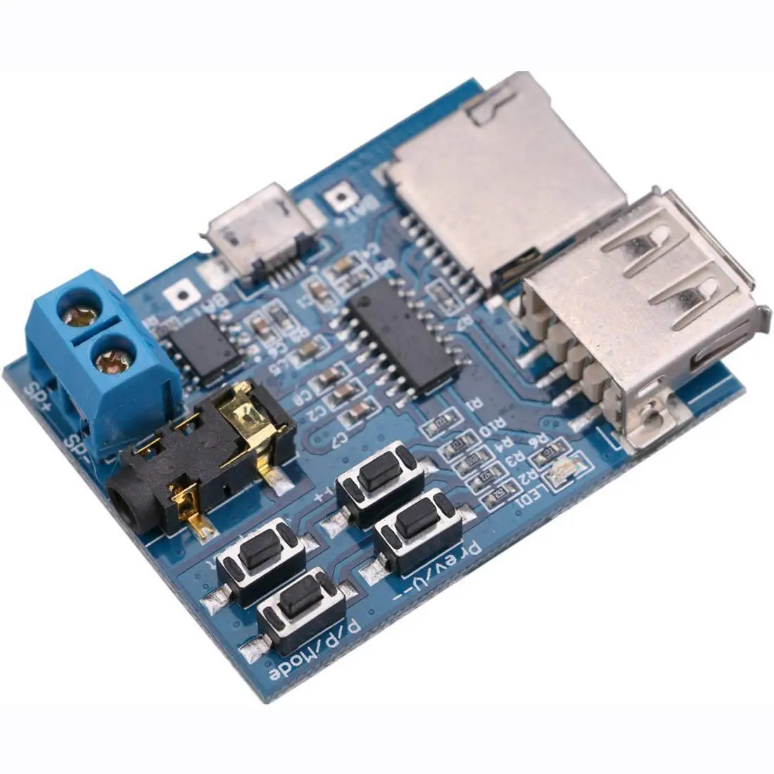 TF Card U Disk Play MP3 Decoder Player Module with Audio Amplifier Audio Decoding Player Module  USB 5V Power