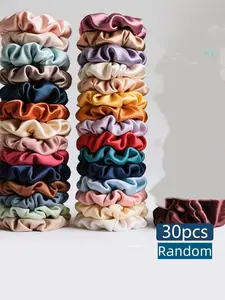 30pcs Random Hair Bun Maker Kit, Bulk Color Variety, Small Elastic Hair Bands for Braids, Ponytails, Buns, All-Season Use, Ponytail Hairstyle, Elastic Hair Accessory, Hair Bun Accessories