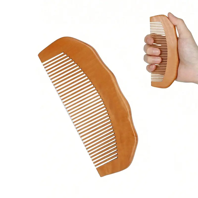 Natural Peach Wood Hair Comb, Sandalwood Scalp Massage Comb for Hair Care & Relaxation, Anti Static Detangling Wooden Comb, Portable Travel Pocket Comb for Women Men Daily Use Home Spa Gift summerwins
