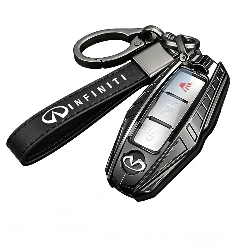 Car key cover suitable for Infiniti G25, G35, G37, Q50, Q60, Q70, QX55, QX50, QX60, QX80. Key case, keychain, remote control protective shell, Key fob protector. full-cover alloy material, scratch-resistant, wear-resistant, drop-resist