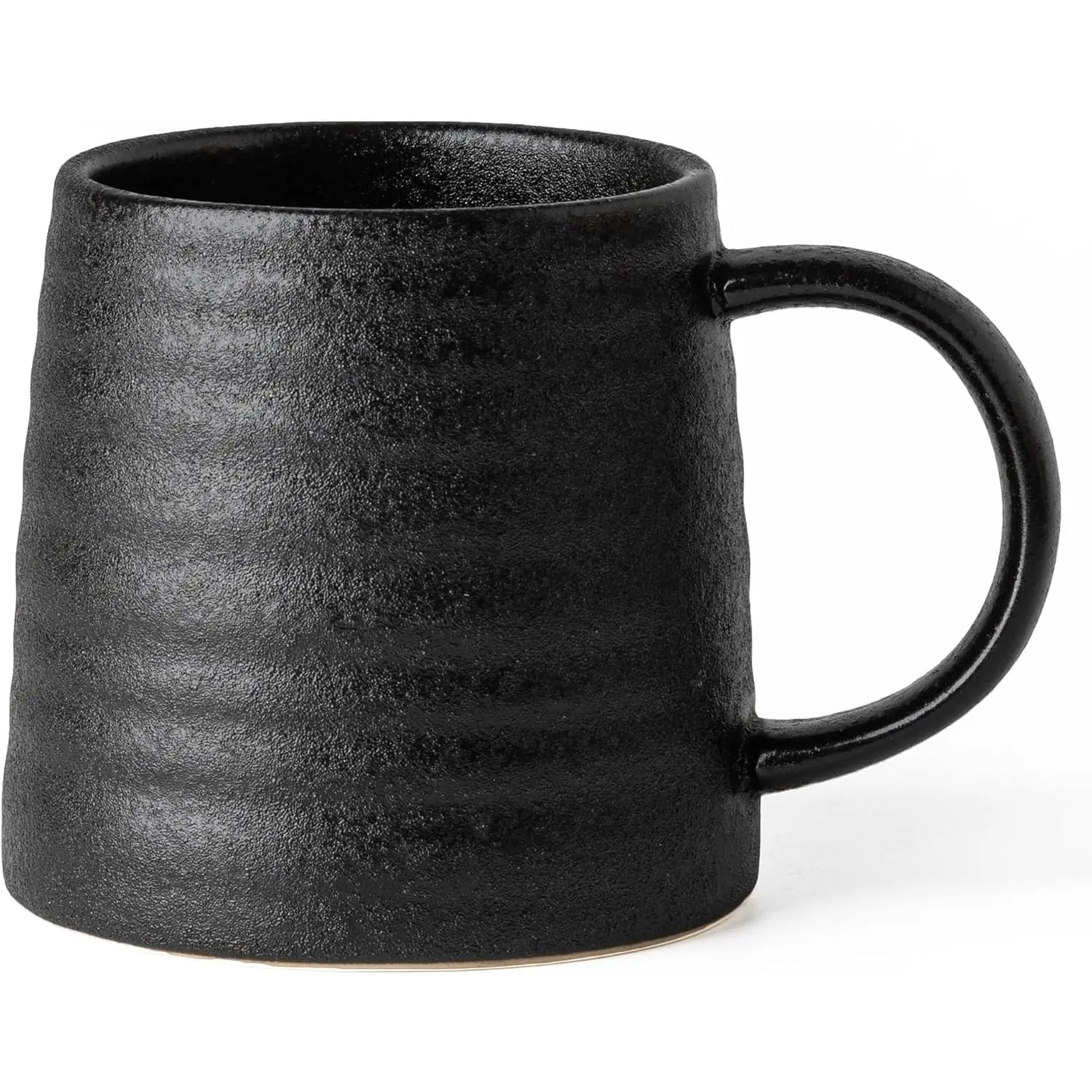 15.5oz Large Heavyweight Ceramic Mug, Reactive (Matte Black) | 15.5oz Medium-Large, Heavy Weighted Stoneware, Reactive Transmutation , Microwave & Dishwasher Safe,  Box