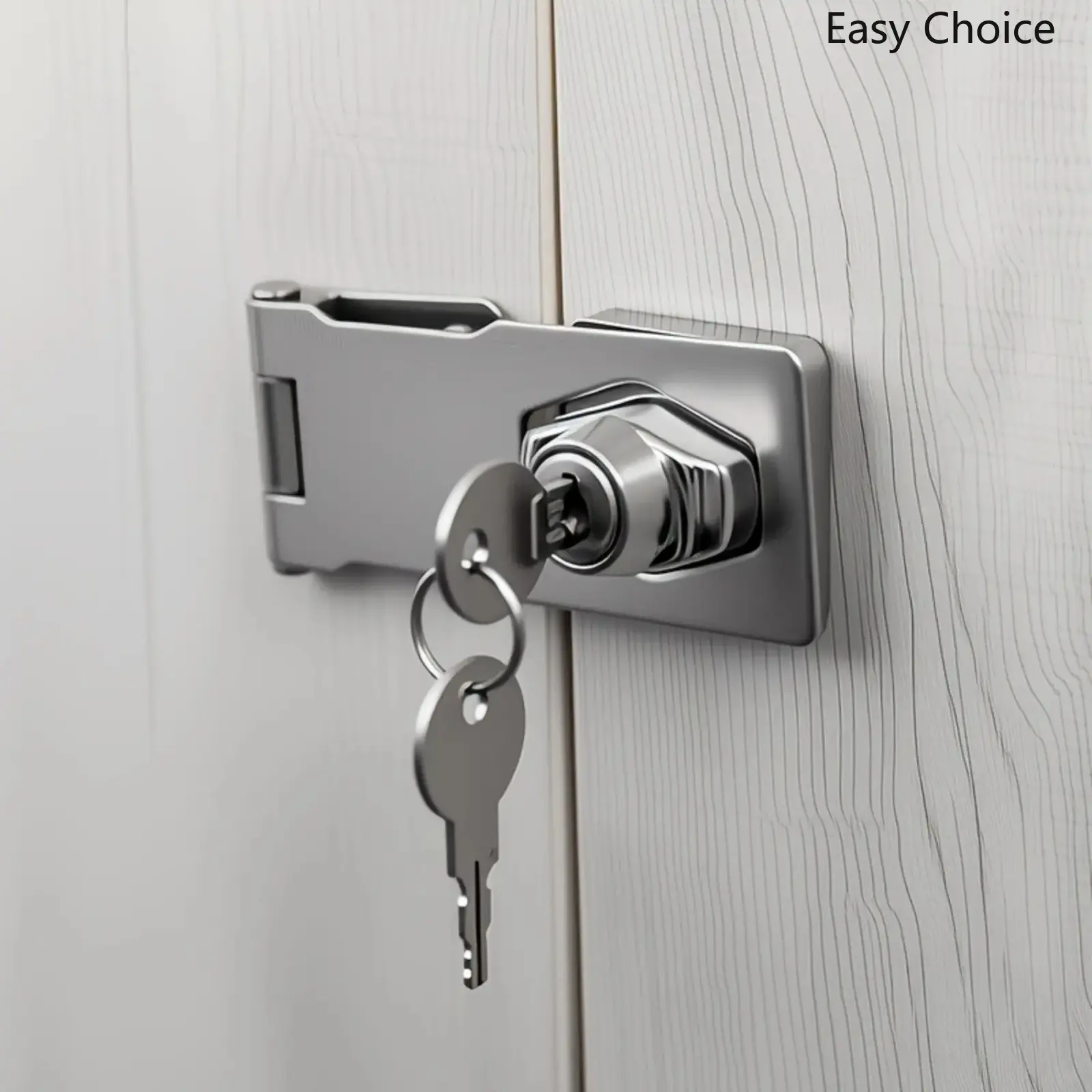 Set of Furniture Safety Locks with 2 Keys and 8 Screws | Includes Screwdriver, Easy to Install, Anti-Theft Hang Lock for Cabinets, Mailboxes, Drawers, and Doors | Modern Durable Metal Lock