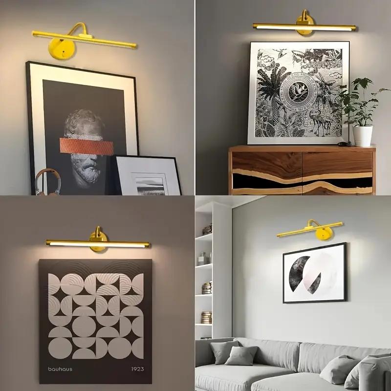 USB Rechargeable Wall Mounted Light, Dimmable Picture Light with Remote Control, Novelty Lighting for Wall Painting, Gallery Art, Painting, Portrait