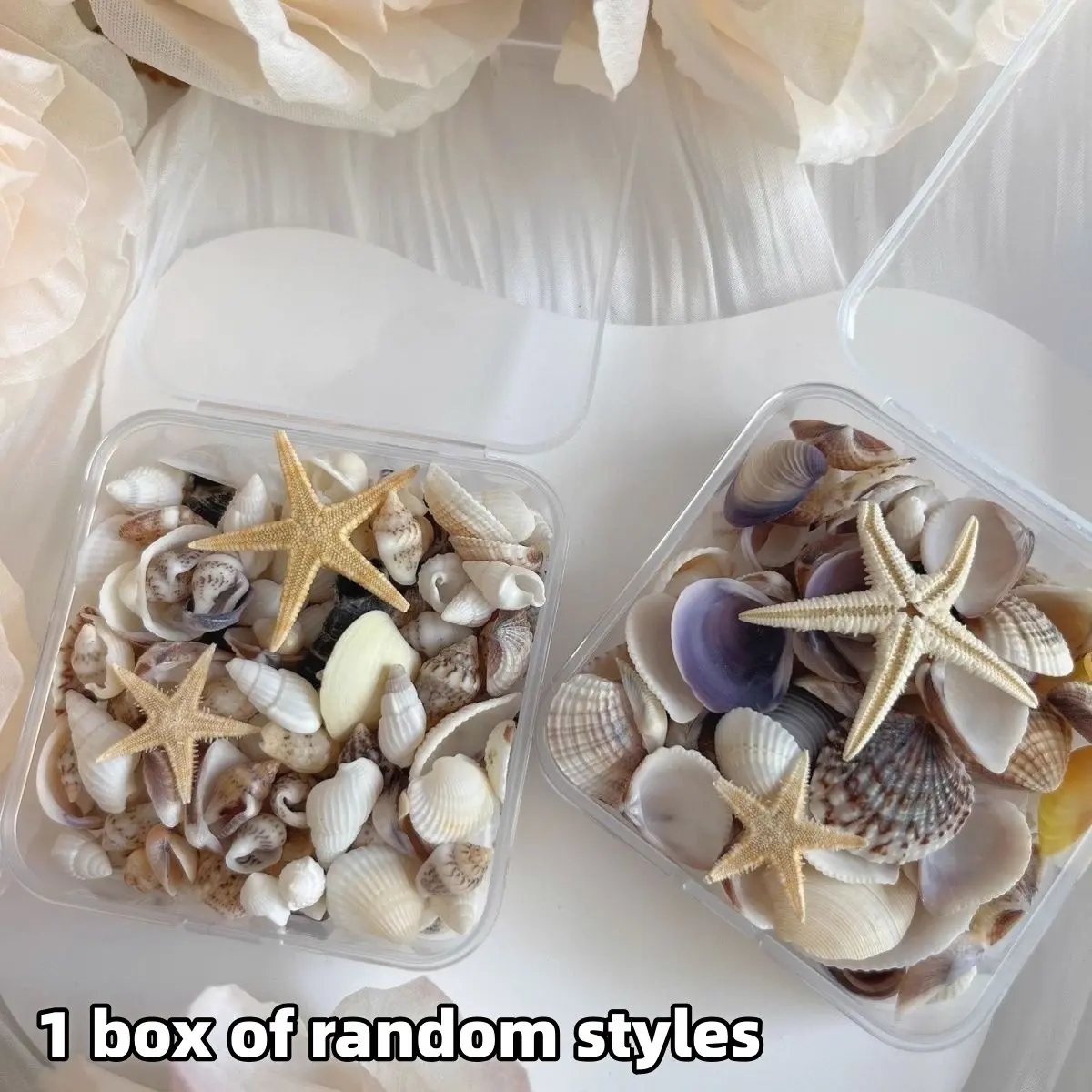 Resin Starfish Shell Mix Box, DIY Craft Supplies, Aquarium Decor, Drift Bottle Micro Landscape, Ocean Theme Art Materials
