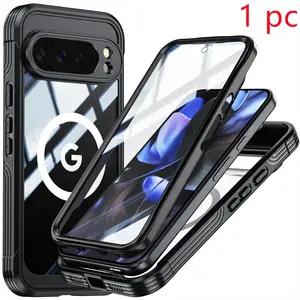 360° Magnetic Phone Case for Google Pixel 10/9 Pro Xl, Wireless Charging Compatible, Transparent Shockproof Full Coverage