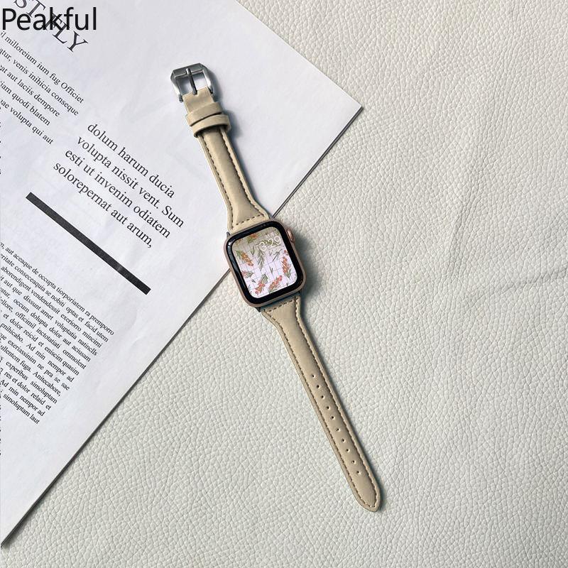Applicable to apple watch smart watch s98se/ultra small waist women's leather apple strap cross-border