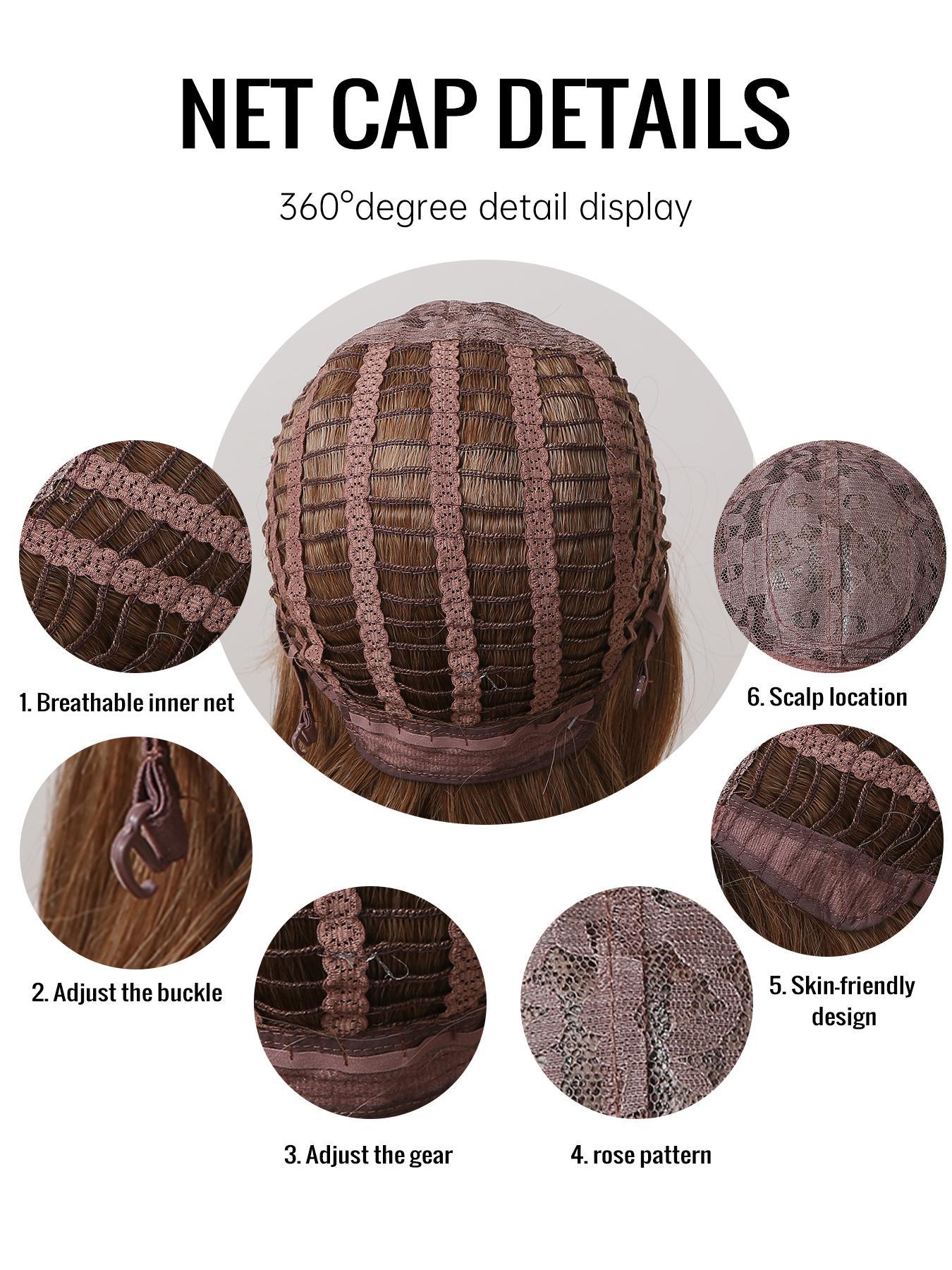 24 Inch Long Layered Cut Wigs for Women, Gorgeous Fluffy Wigs, Synthetic Full Machine Wigs for Party, Daily Use, Synthetic Material Wigs