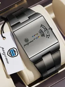 Luxury Fashion Men's Stainless Steel Strap Watch, Calendar Night Light, Leisure Business, Unisex Quartz Watch, Stylish and Durable