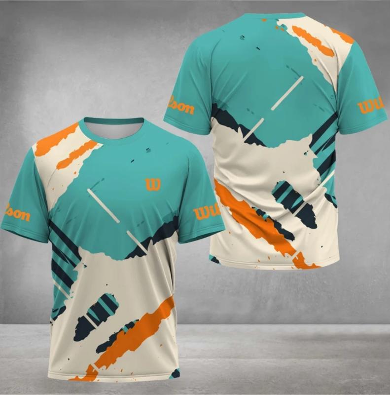 Kyn Apparel 2026 men's W-letter printed casual quick drying sports top outdoor men's soft and breathable round neck T-shirt