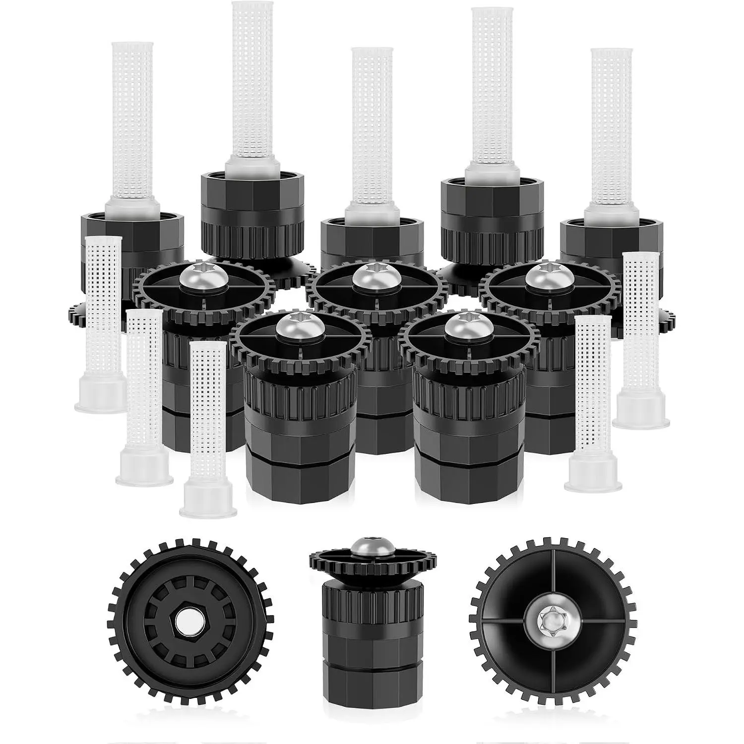 Adjustable Arc Nozzle, 8-17ft Radius Full Coverage, 10 Pcs Sprinkler Heads For Rain Bird/Hunter/Orbit systems. 0°-360° adjustable, High efficiency, easy-clean filter, Durable PE, Lawn & garden