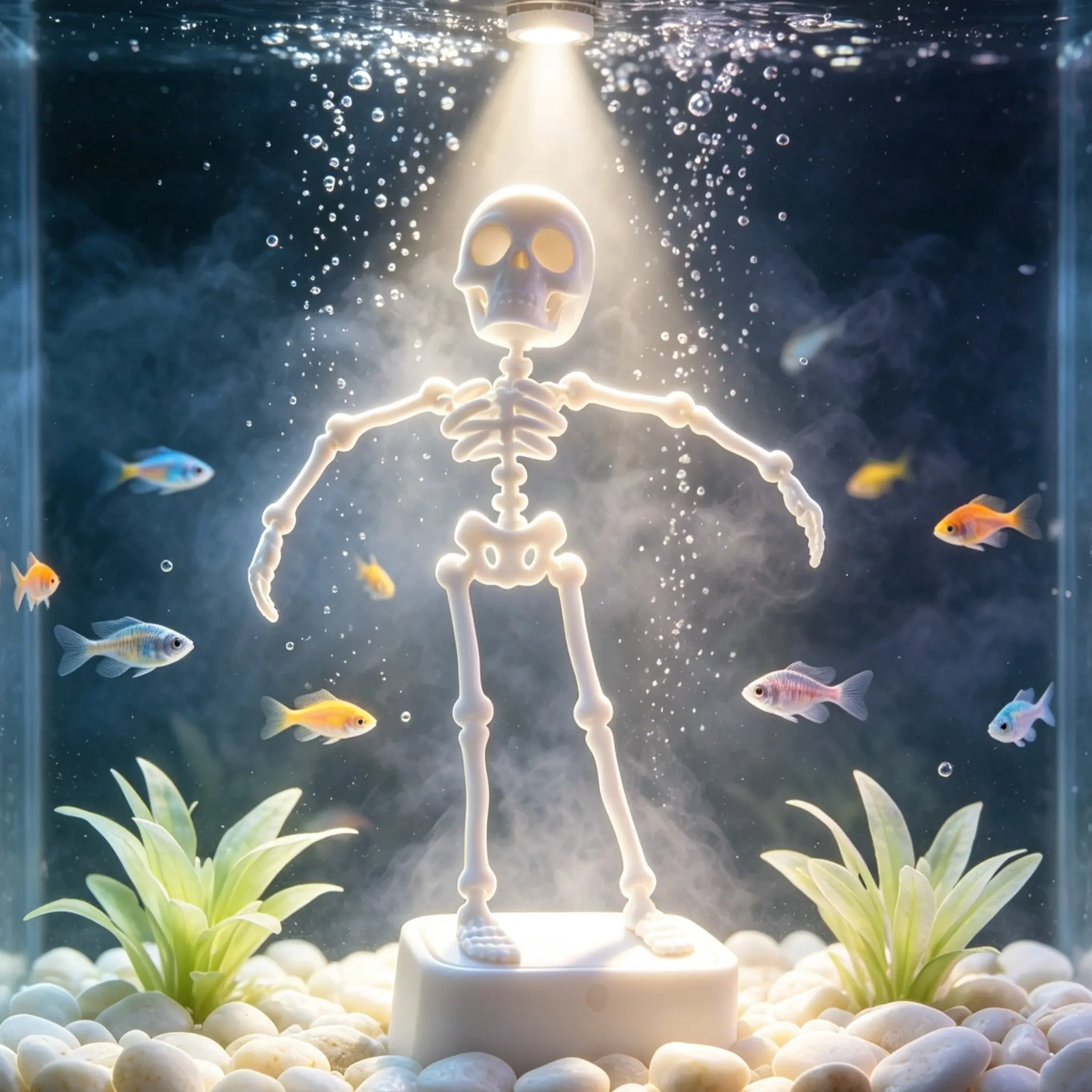 Halloween Theme Dancing Skull Aquarium Decor Set, Fish Tank Decor, Fun Aquarium Decoration, Fish Tank Decorations, Dual Suction Design, Perfect Halloween Gift for Aquarium Enthusiasts