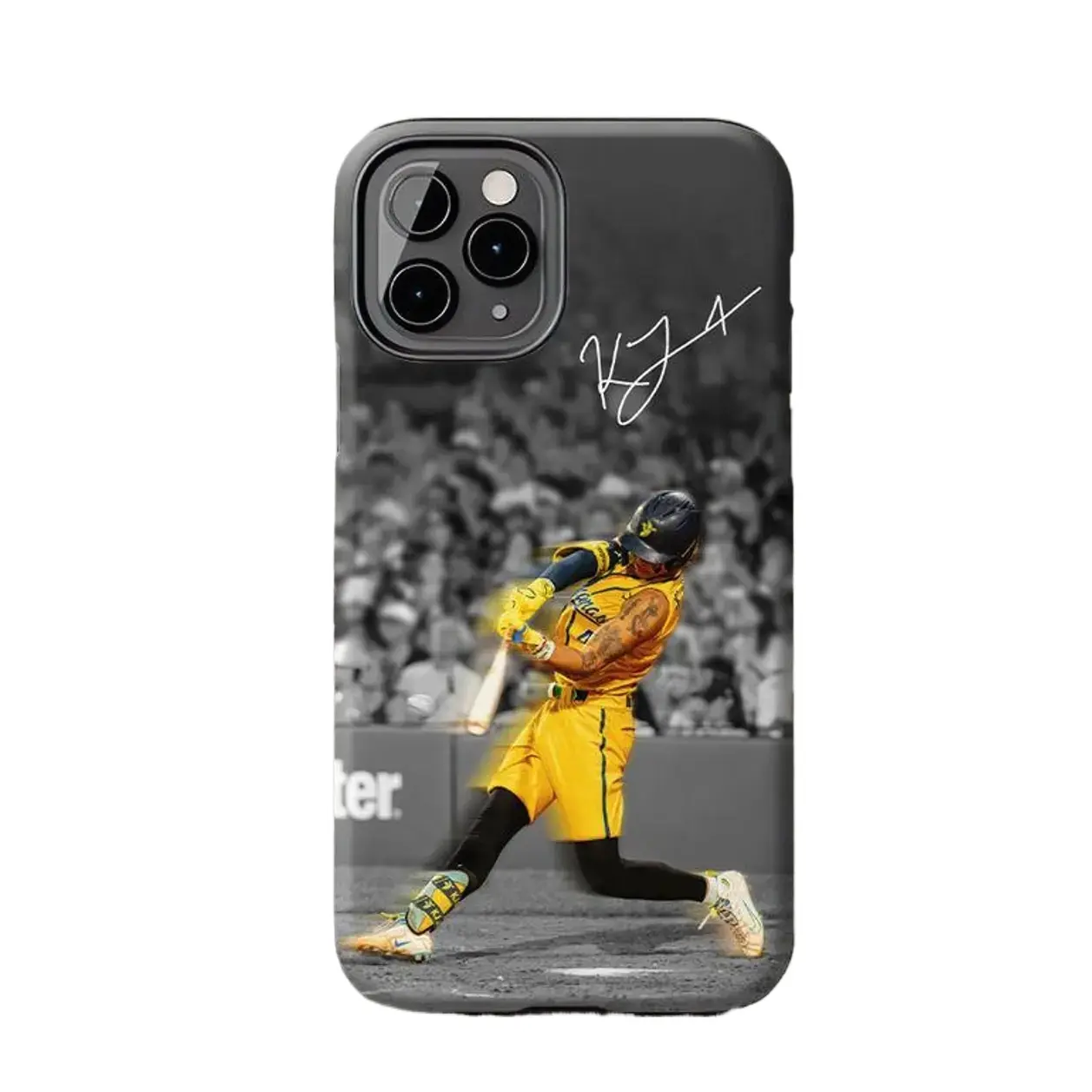 American-Style Baseball-Themed Autograph Print Phone Case, Trendy Durable Protective Cover Compatible with iPhone 12-17, Ideal Holiday Gift for Close Friends