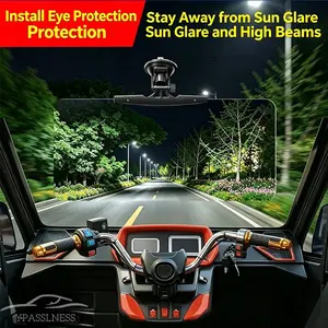 Car Night Day Dual Use Anti-Glare Sunshade, Suction Cup Light Blocker, Adjustable Far Light Shield, Universal Fit, Driving Safety Interior Accessory