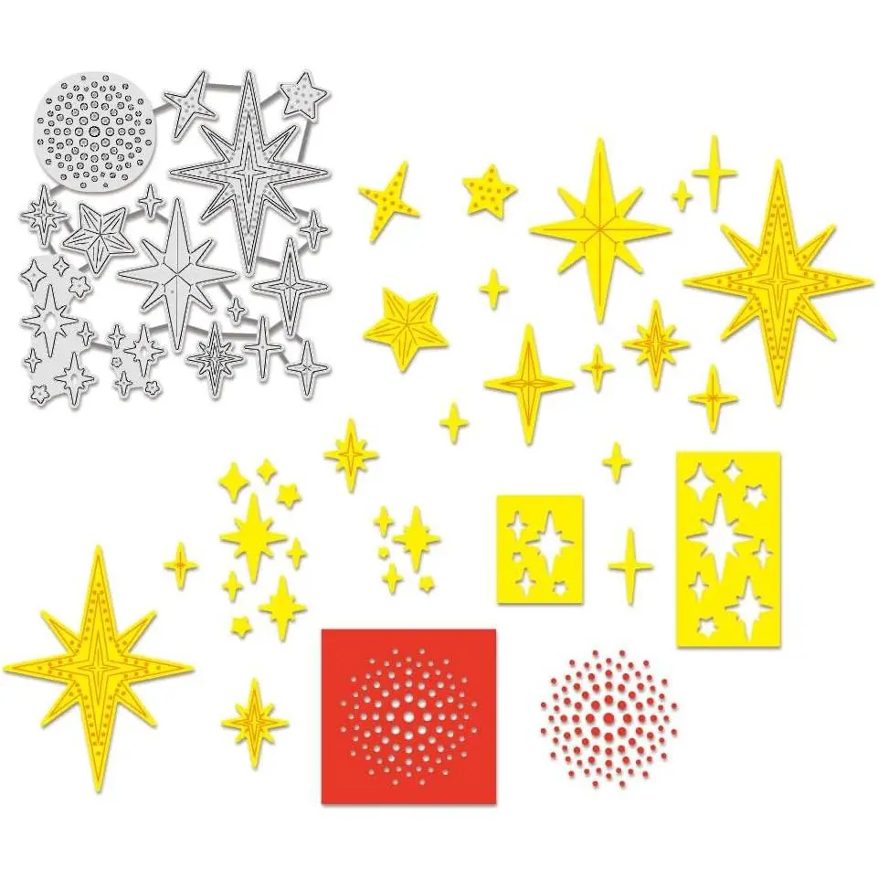 Fantasy Theme  Dies Stencils,  and Dot  Cuts DIY Craft Embossing Template for Card Making Photo Decorative Paper Scrapbooking, 0.8mm Thick