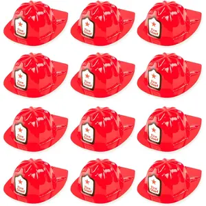 12 Pack Firefighter Children's Helmet Party Supplies for Kid's Costume Accessory