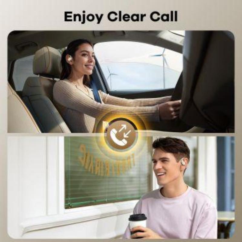 Open Ear Headphones Wireless Bluetooth, 60hrs Play 8D Sound Earphone Sport Earbuds with LED Display Over-Ear Buds Earhooks Built-in Mic Headset for Running Workout Driving