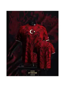 2026 New Men's Short-Sleeve Turkey AY-YILDIZLILAR Retro Floral Theme Football Jersey, Breathable and Quick-Drying Fan T-Shirt