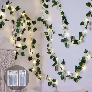 Battery Powered Green Ivy Leaf LED String Lights, Artificial Ivy Vine Strip Light, Led Lighting, Suitable for Indoor Decoration, Weddings, Homes, Festivals, Party Decoration