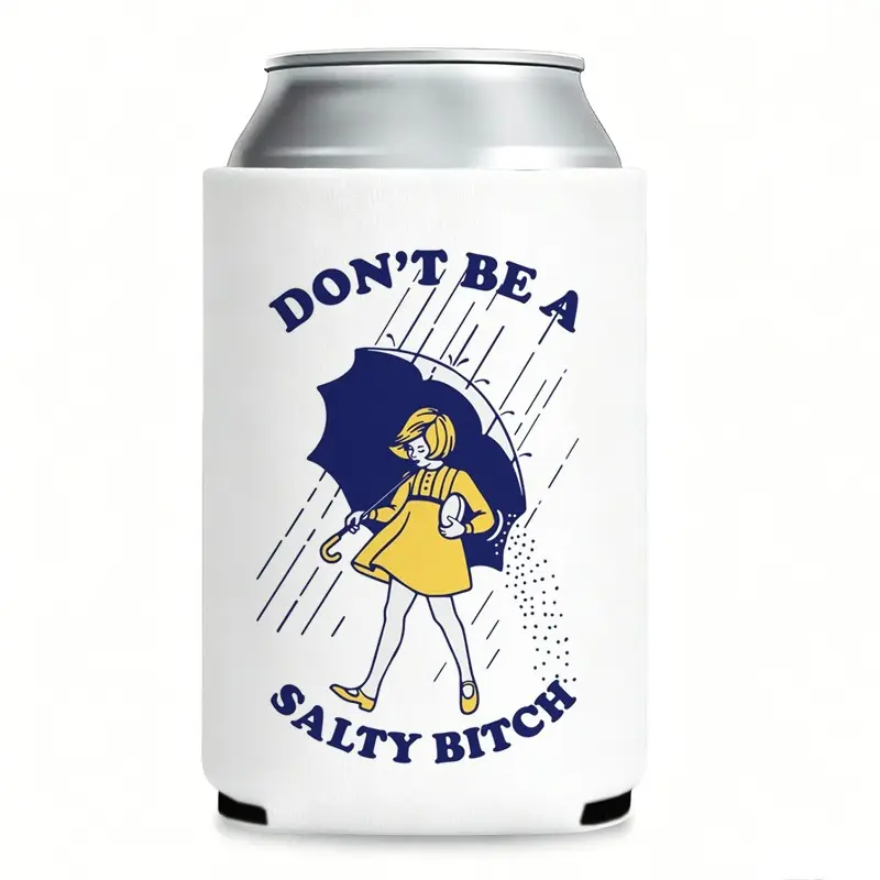 Funny "Don't Be A Salty Bitch" Can Cooler Cooling | Insulated Thermocooler Koozie for 12 oz Cans | Hilarious Party Gifts for Friends, Birthday White Elephant & Stuffers, Cold Beverage Holder