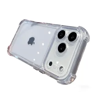 Luxury Shockproof Clear Phone Case For iPhone 17 16 15 14 13 12 11 Pro X XS Max Plus Air Soft Transparent Bumper Cases Cover