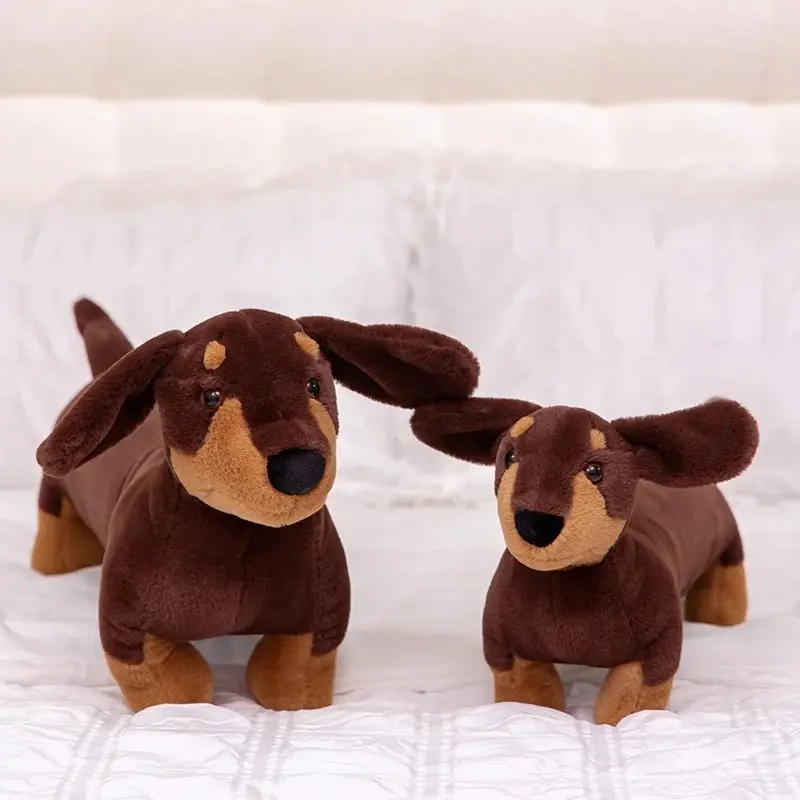 Long Shaped Dog Plush Pillow Soft Stuffed Hugging Cushion Home Decor Cartoon Animal Long Body Pillow Comfort Plush Cushion Rest Gift