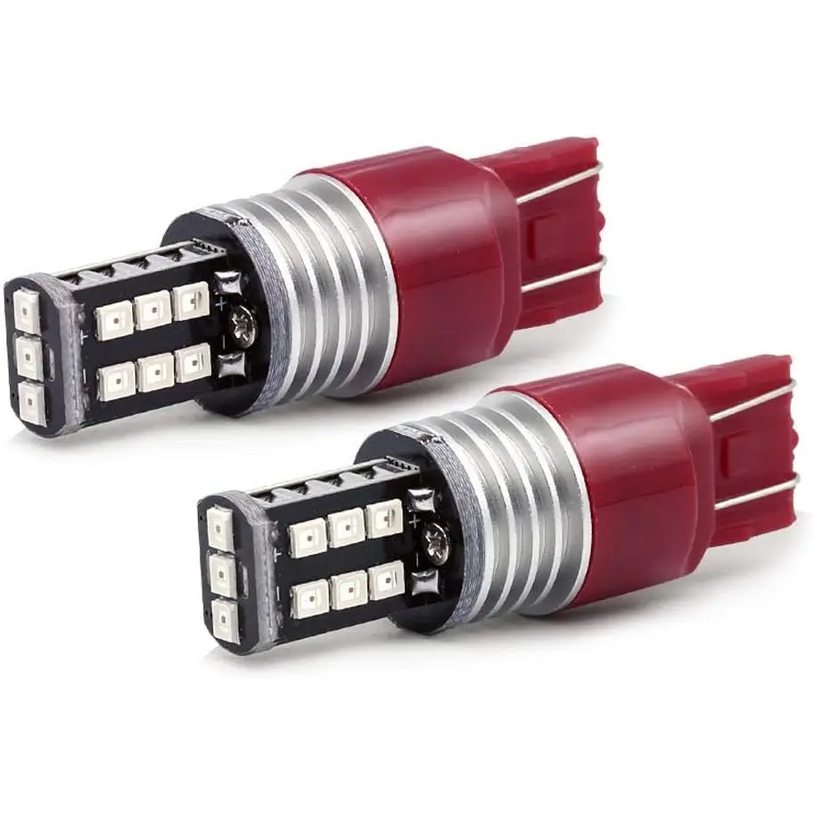 7443 15-LED Strobe  Lights Bulbs, Red Flashing Stop Lamps