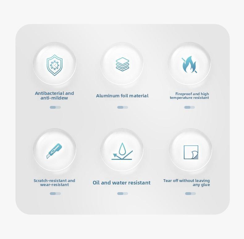 Thickened kitchen oil-proof stickers, high temperature resistant, waterproof and moisture-proof, suitable for kitchen cabinets, wallpaper, stovetops, and countertops. (Aluminum foil paper)