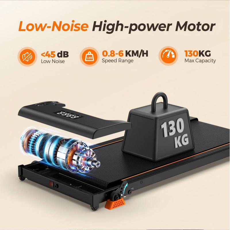 Treadmill with LED display – adjustable speed, adjustable incline, 2.5 horsepower motor, portable, home-use treadmill, compact for storage in small spaces