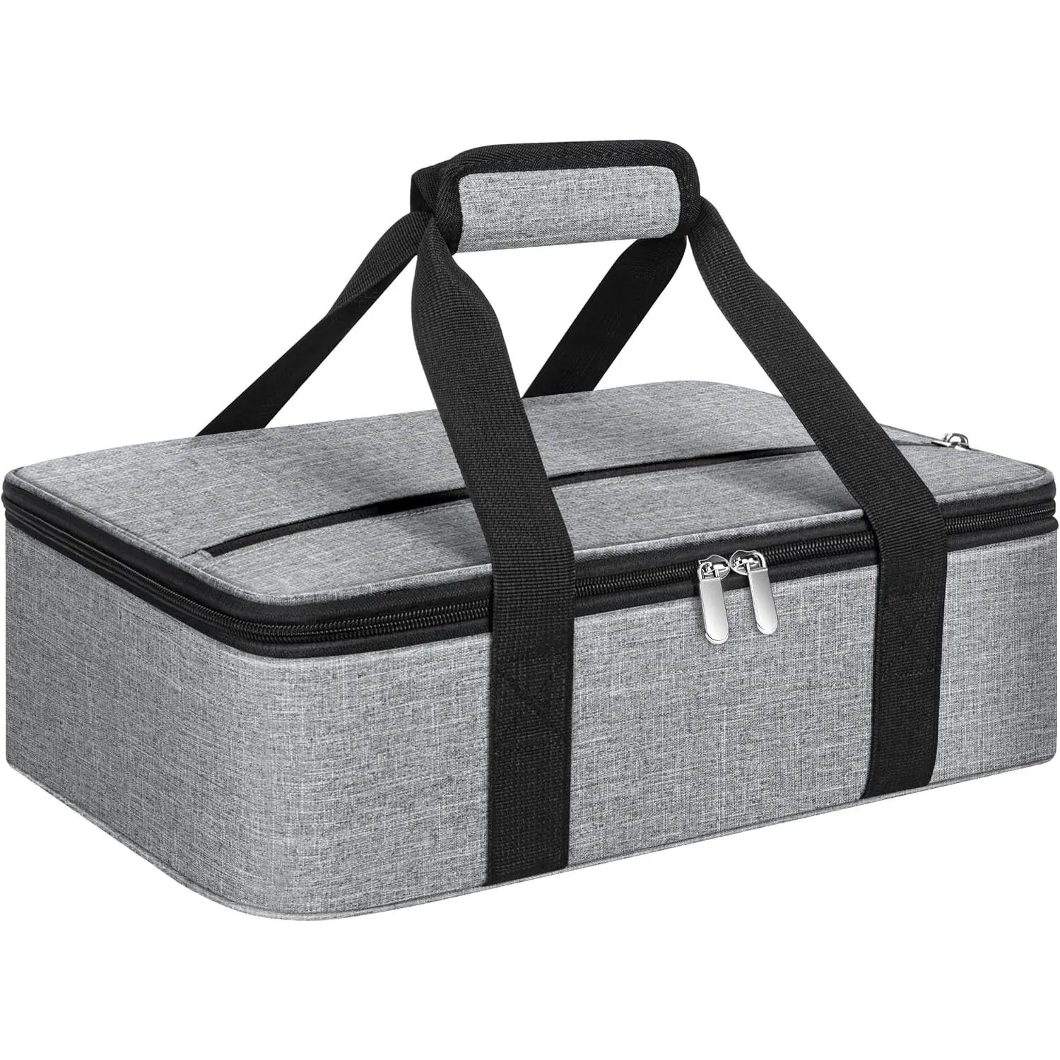 Insulated Casserole Carrier, Casserole Carrier for Hot or Cold Food | Casserole Dish Carrier, Lasagna Lunch Bag, Potluck Parties, Fits 9" x 13" Baking Dish, Light Gray