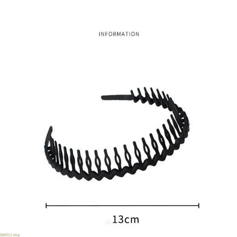 Unisex Slim Plastic Toothed Non-Slip Anti-Fall Fashion Headbands Set, Everyday Headband Accessory for Yoga & Sports Styling with Secure All-Day Hold (Bag Charm Accessory)
