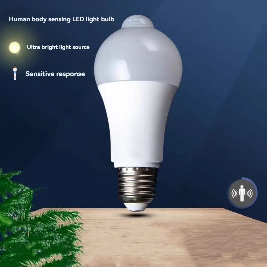 1pcs Home Safety LED Smart Motion Sensor Bulb, Human Body Sensor, Energy Saving, E26/e27 Base, Easy Installation