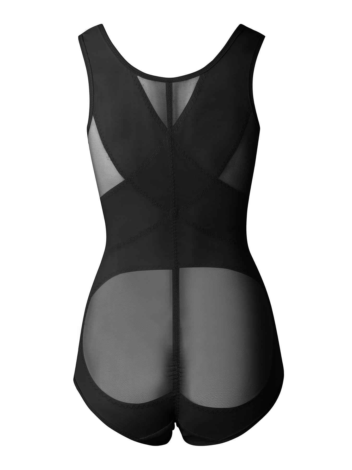 Women's Push-Up Bodysuit, Wide Shoulder Straps, Button Waist Crisscross, Breathable & Comfortable, Daily Wear & Special Occasions, Body Sculpting Garment