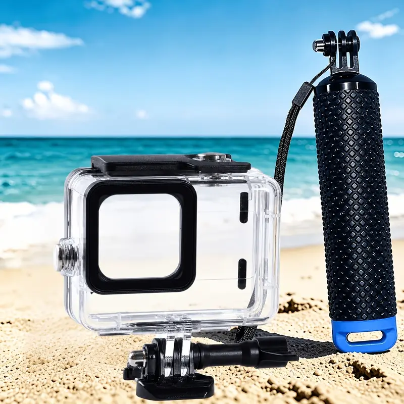 Universal Floating Dive Case with Hand Grip for Gopro 9 10 11 12 13 60M Underwater Housing Shell Ergonomic Float Handle Anti-Fog Shockproof for Snorkeling Scuba Diving Photography