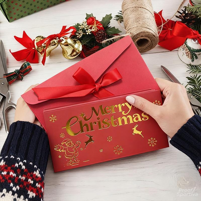 4 Pack Christmas Santa Dollar Folding Red Envelopes Gold Stamping Gift Pack with Ribbon 6 Slot DIY Holiday Cash Envelopes for Party and Festive Decorations,Money Christmas Cards with Envelopes,Surprise Christmas Gifts,Birthday Gifts Xmas Party Supplies