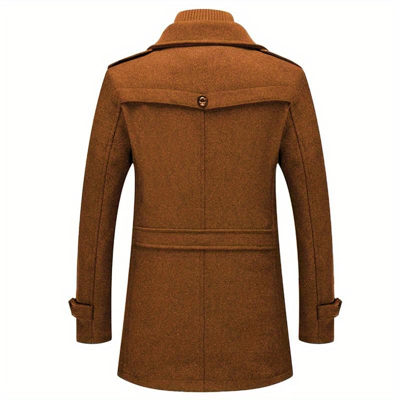 Men's business woolen coat fashion double neck medium and long woolen coat, autumn and winter Men's business woolen coat fashion double neck medium and long woolen coat, autumn and winter