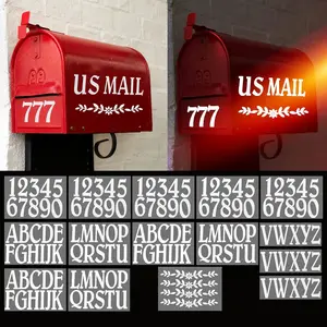 132 count 2" Reflective Mailbox Numbers Letters Stickers for Outside,Self Adhesive Numbers and Letters for Address Mailbox,White Vinyl  Stick  Address  for House Sign Door