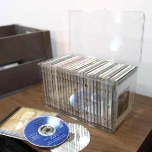 Acrylic Dustproof Box with Cover CD Record Storage Box CD PS4 PS5 Disc Switch Game Cartridge Organizer Transparent Storage Box