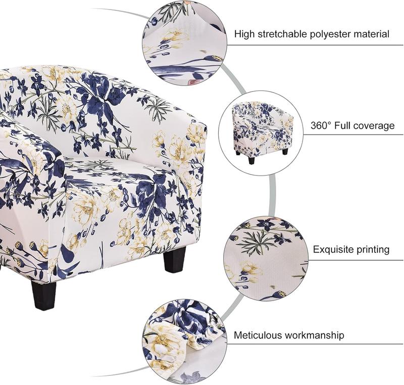 Club Chair Slipcover Jacquard Tub Chair Cover Stretch Armchair Covers Sofa Cover Furniture Protector for Living Room (A51)