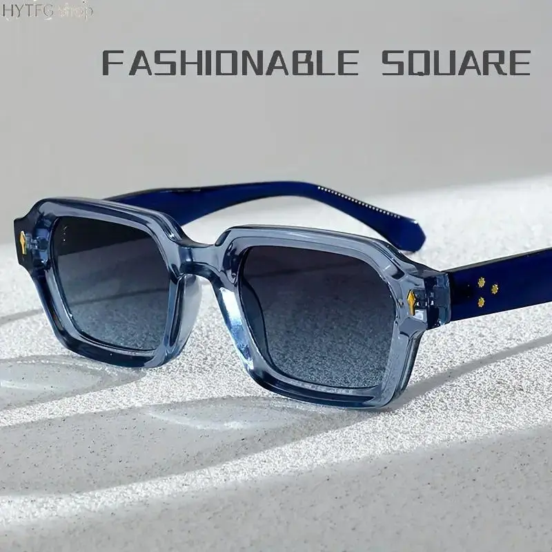 Men’s Retro Compact-Fit Square Sunglasses - UV400 Protection Plastic-Frame Resin-Lens Eyewear for Square Shape Face, Driving, Outdoor Activities & Daily Casual Styling