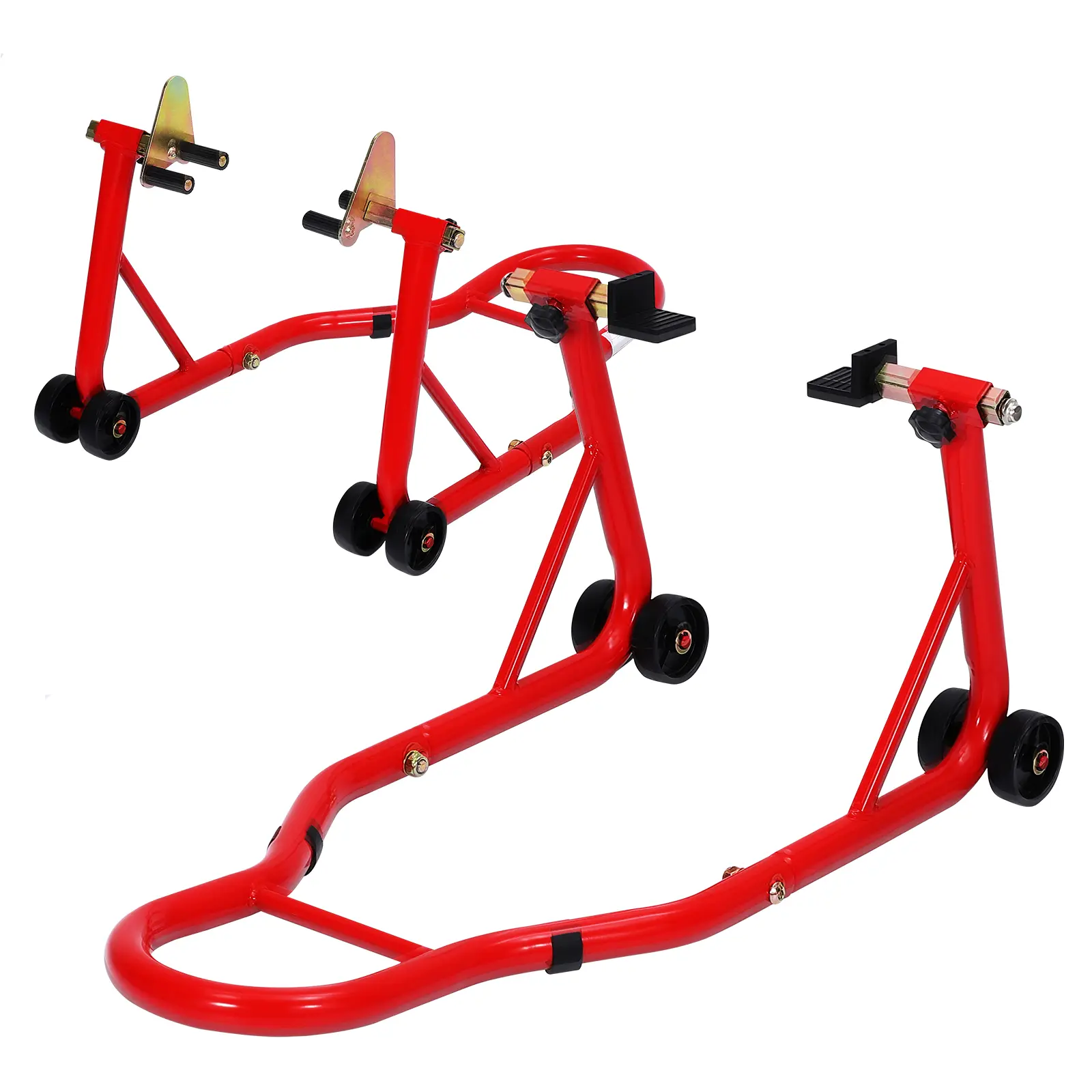 Garvee 900 lbs Heavy Duty Global Motorcycle Stand Lift - Adjustable Front & Rear Wheel Paddock Stand Combo for Sport Bikes, Cruisers, Dirt Bikes - Perfect for Repairs, Maintenance & Storage