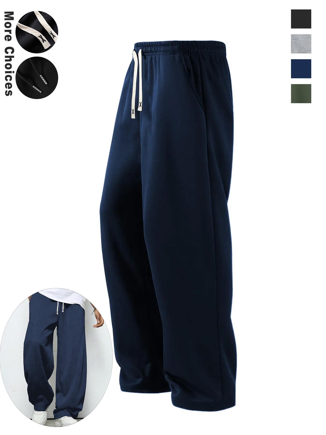 Men's Solid Color Drawstring Waist Pants, Casual Comfy Trousers for Daily Wear, Men's Bottoms for All Seasons.adwysd joggers.lululemon men.  city jogger