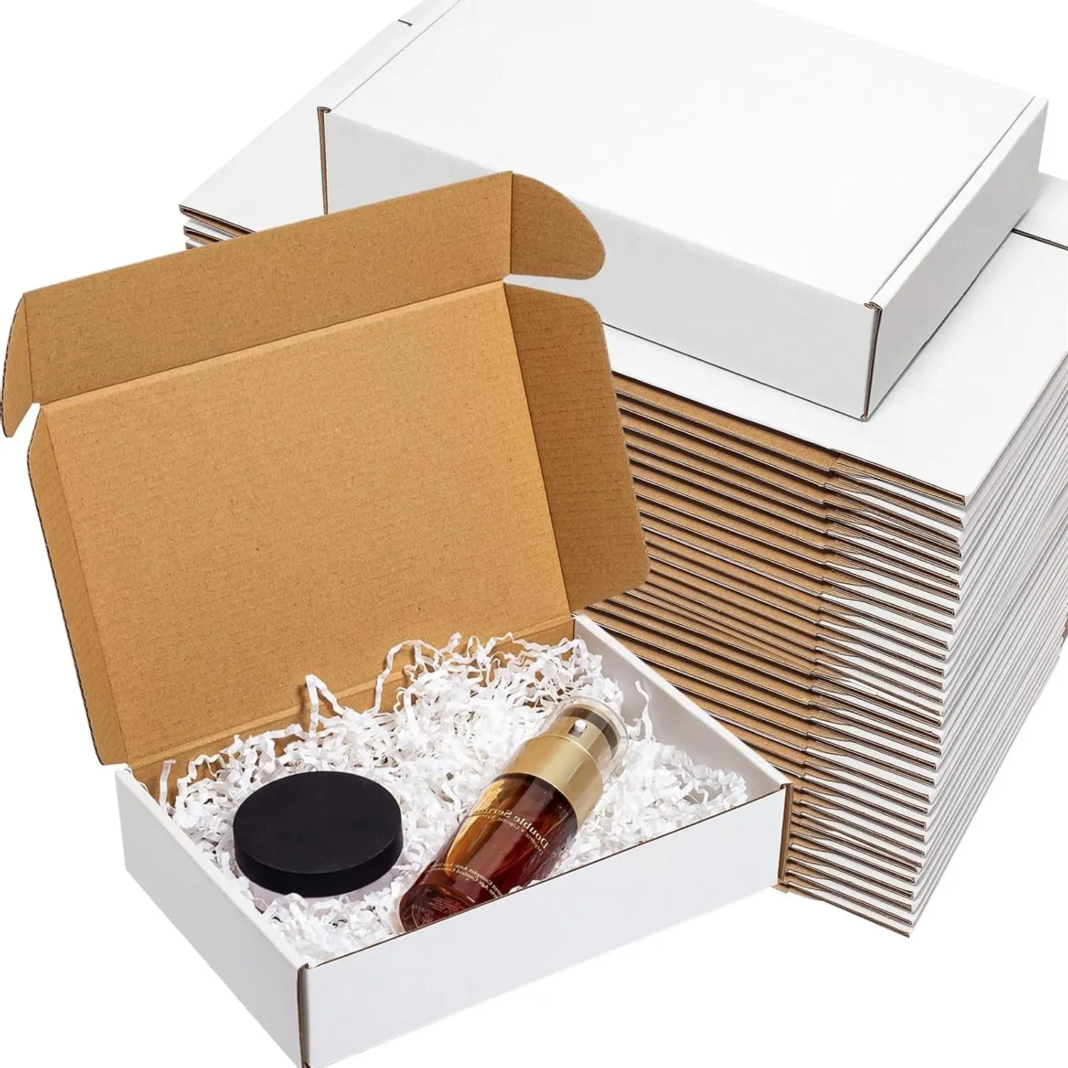60 Pack 9x6x2" White Corrugated Cardboard Shipping Boxes Mailers