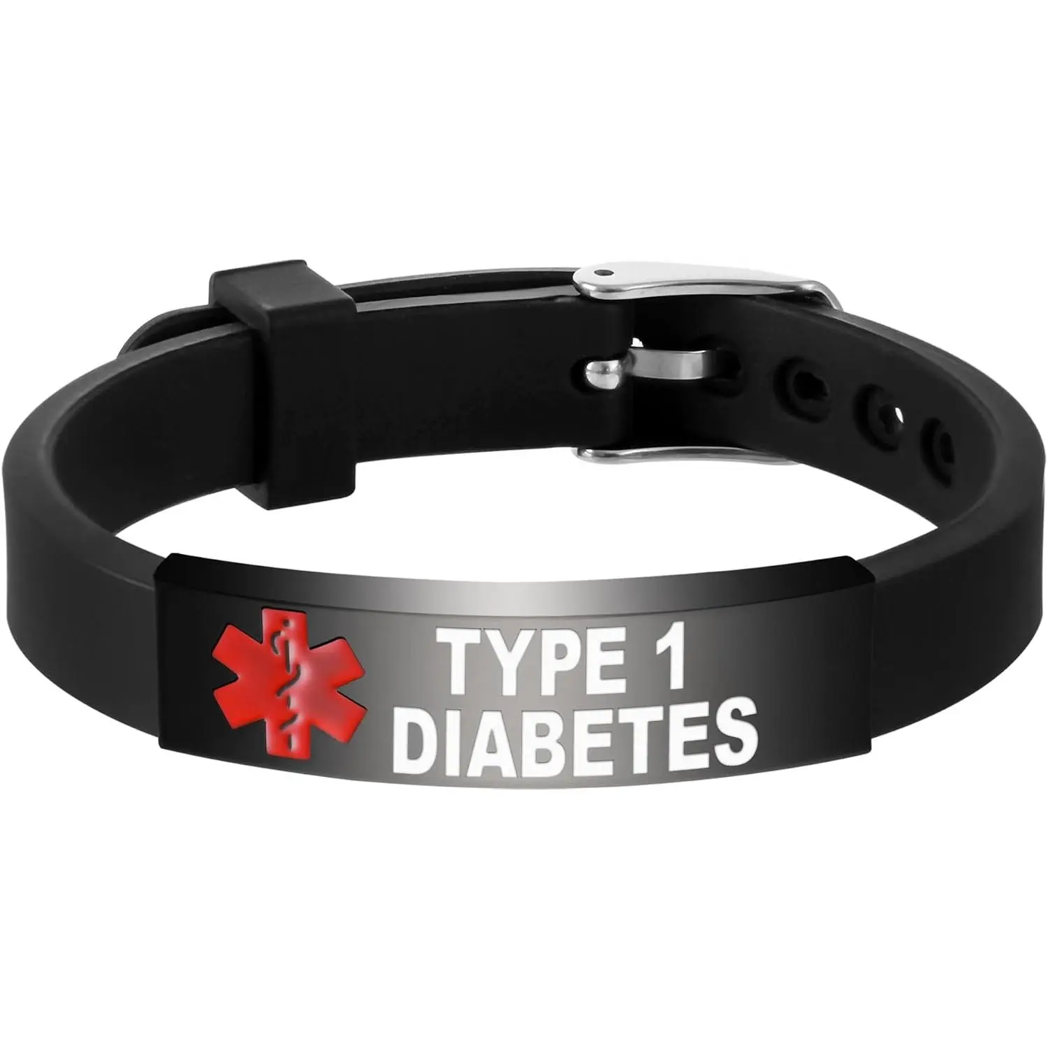 Alert Bracelet -Sided Custom Engraved ID  Personalized Wristband for Women Adjustable Band  Clasp