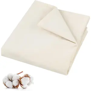 100% Cotton Muslin Fabric, 63 Inch X 2 Yards Unbleached Muslin Fabric by The Yard, Medium Weight Draping Fabrics Suitable for Sewing Embroidery, Garments, Crafts Material-Natural